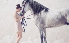 315-Beautiful young woman hugging the horse.jpg (240×150)